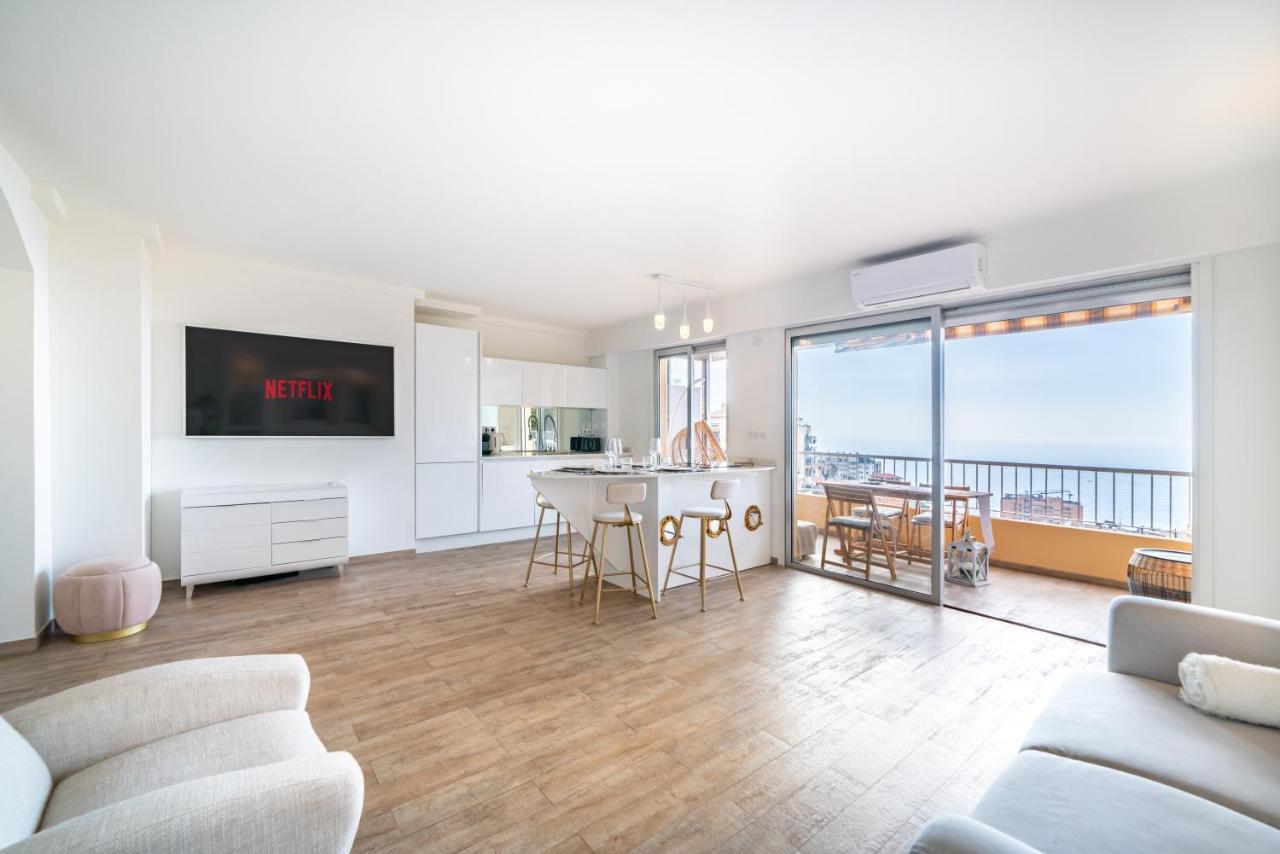 Apartamento Monaco Border, Sea View, Terrace, Free Parking Beausoleil Exterior foto